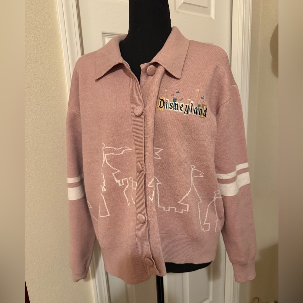 NWT Disneyland Her Universe pink cardigan sweater size L